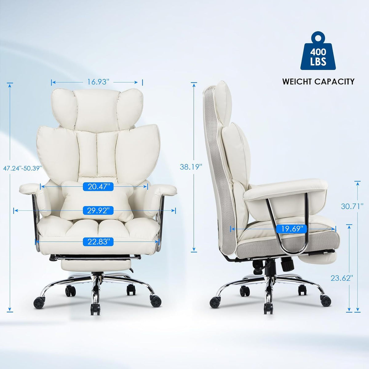 Office Chair with Lumbar Support, Lockable, Metal for home offices - product gallery image 8