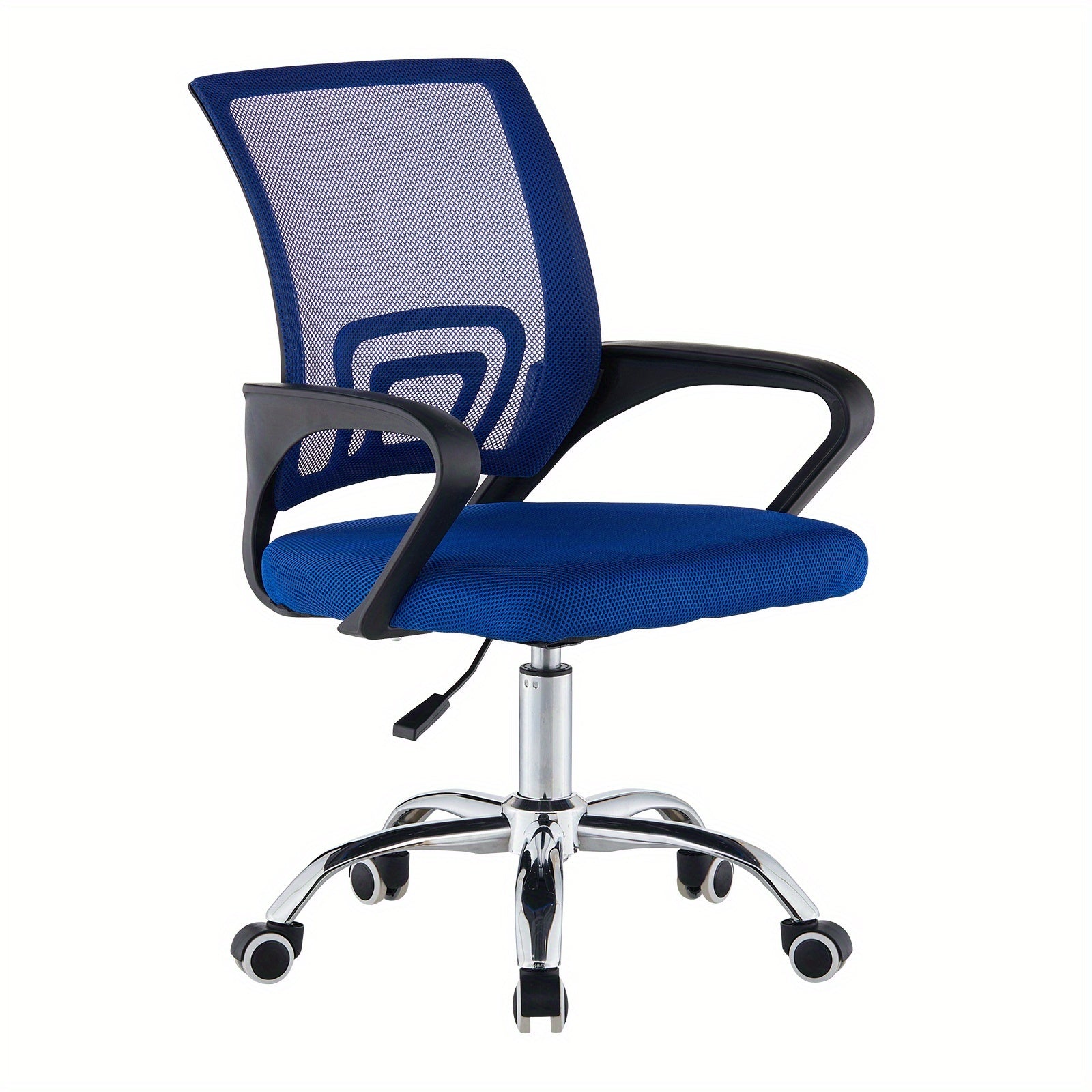 Office Chair with Lumbar Support, Wheels, 1 for home offices - Blue, 1 option