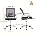 Office Chair with Lumbar Support, Wheels, 1 for home offices - product gallery image 2