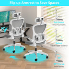 Office Chair with Lumbar Support, Wheels, Ergonomic Breathable Mesh Back, Adjustable - product gallery image 3