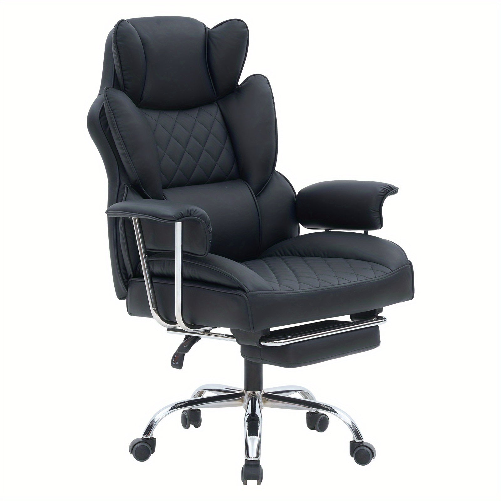 Office Chair with Lumbar Support, Wheels, Wood, Big Tall Ergonomic Footrest, Extra Wide - product gallery image 2