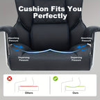Office Chair with Lumbar Support, Wheels, Wood, Big Tall Ergonomic Footrest, Extra Wide - product gallery image 7