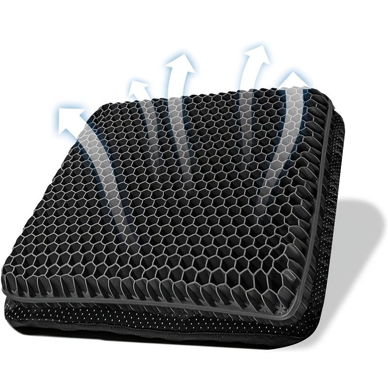 Office Chair with Non-Slip, Gel Seat Cushion Double Thick Honeycomb - Gel-Black-1 option
