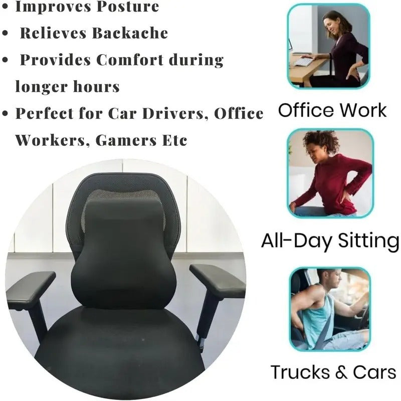 Office Chair with Non-Slip, Lumbar Support, Wheels - product gallery image 2