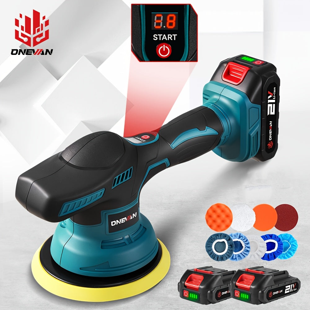 ONEVAN Cordless Car Polisher with 6-Speed Variable Speed Polishing Waxing