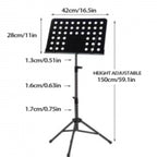 Orchestral Music Stand Folding Adjustable with Foldable, Heavy Duty Sheet Tripod Base - product gallery image 4