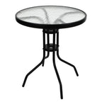 Outdoor Dining Table with Metal, Bistro Patio Garden Metal Glass Top - product gallery image 10
