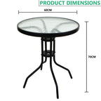 Outdoor Dining Table with Metal, Bistro Patio Garden Metal Glass Top - product gallery image 2