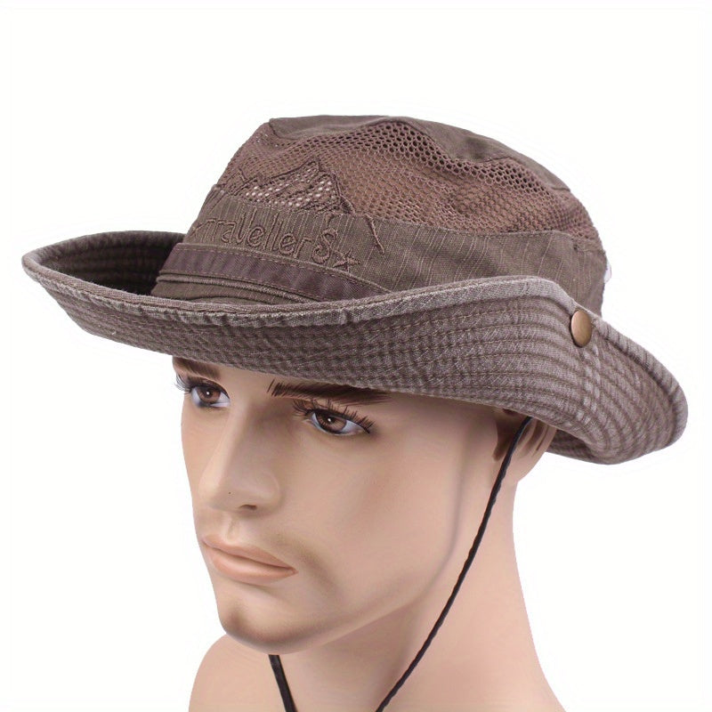 Outdoor Hat with 1pc, Fishing Men Women Breathable Sun Protection - product gallery image 6