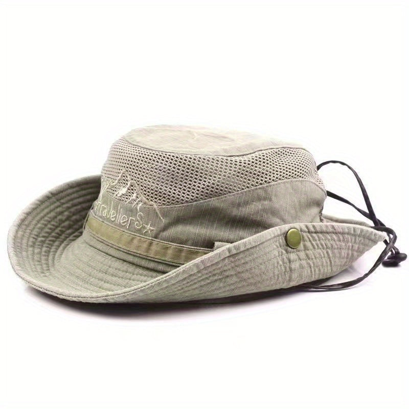 Outdoor Hat with 1pc, Fishing Men Women Breathable Sun Protection