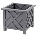 Outdoor Planter Box with Wood, 2 Pack, Square Lattice 14.5 Inch Wood-Look Plastic - product gallery image 5