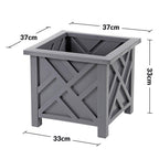 Outdoor Planter Box with Wood, 2 Pack, Square Lattice 14.5 Inch Wood-Look Plastic - product gallery image 7