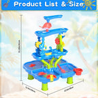 Outdoor Play Equipment with Waterproof, 4Layer, Sand Water Table Kids 3/4 Tier - product gallery image 6