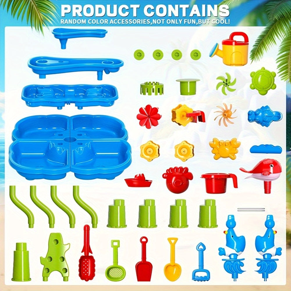 Outdoor Play Equipment with Waterproof, 4Layer, Sand Water Table Kids 3/4 Tier - product gallery image 7