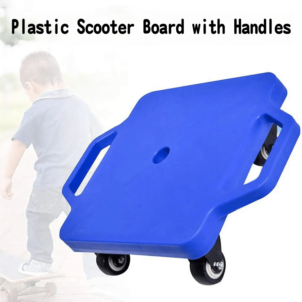 Outdoor Play Equipment with Wheels, Plastic, Kids Sitting Scooter Board Handles Floor - product gallery image 2