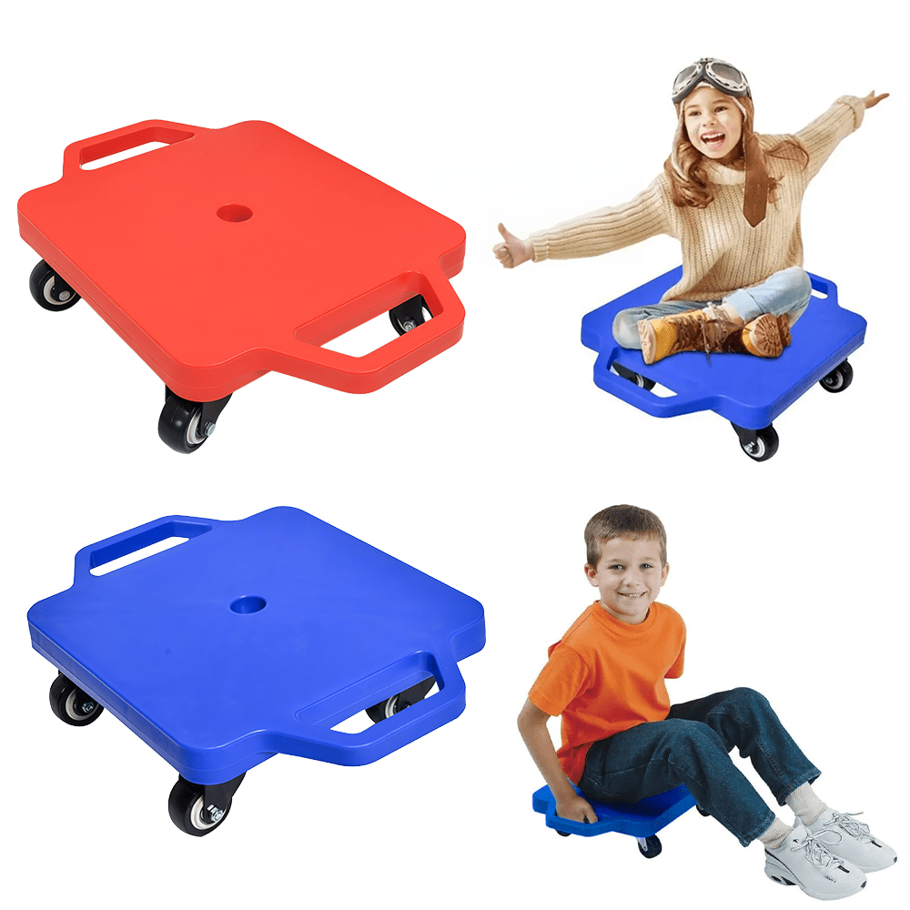 Outdoor Play Equipment with Wheels, Plastic, Kids Sitting Scooter Board Handles Floor - product gallery image 9