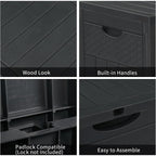 Outdoor Storage Box with Waterproof, Lockable, Waterproof Lockable Lid Heavy Duty Resin - product gallery image 10