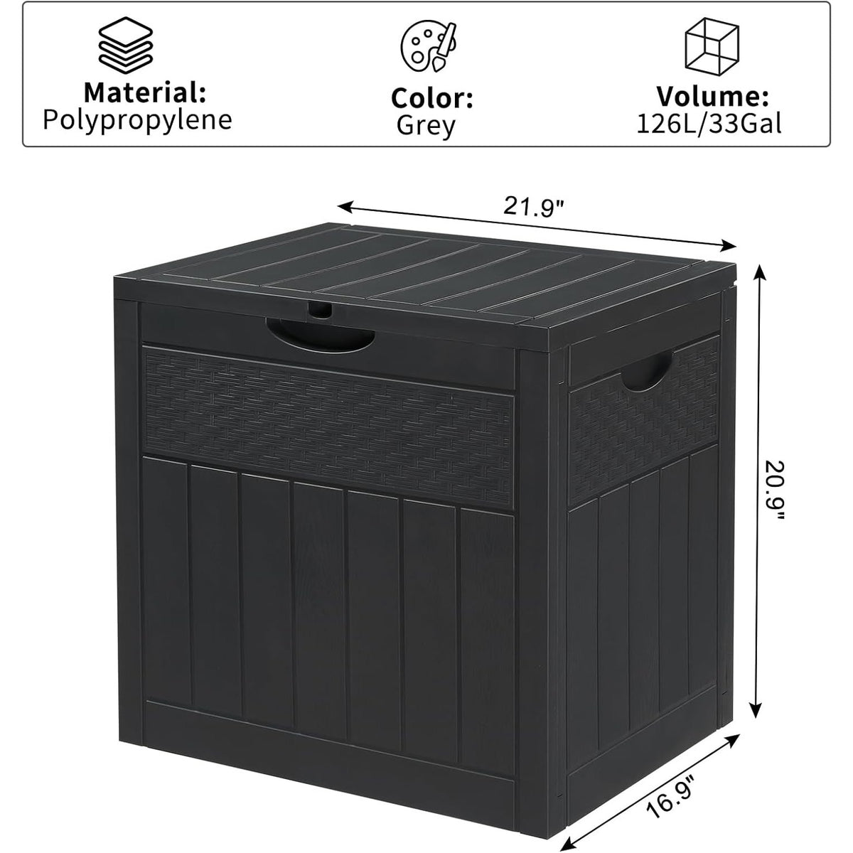 Outdoor Storage Box with Waterproof, Lockable, Waterproof Lockable Lid Heavy Duty Resin - product gallery image 11