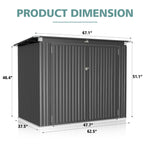 Outdoor Storage Shed with Lockable, Double Doors Lockable Gas-Spring Lid Patio - product gallery image 6