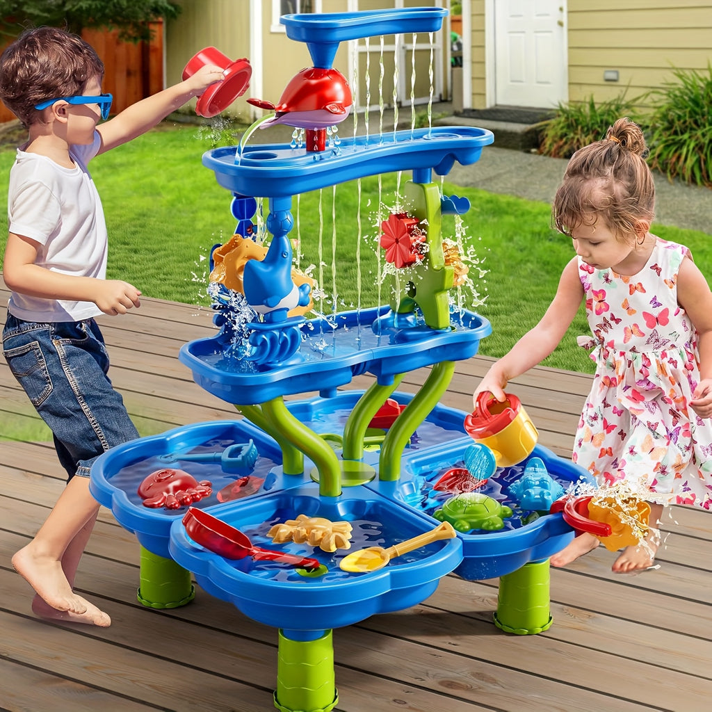 Outdoor Toy with Plastic, Table with four levels for sand and water play - product gallery image 3