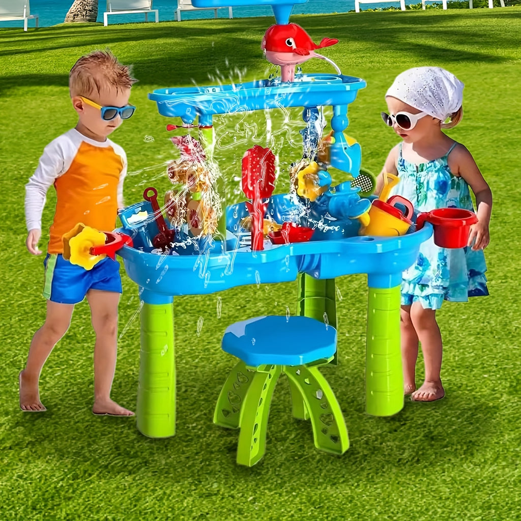 Outdoor Toy with Plastic, Table with four levels for sand and water play - product gallery image 7