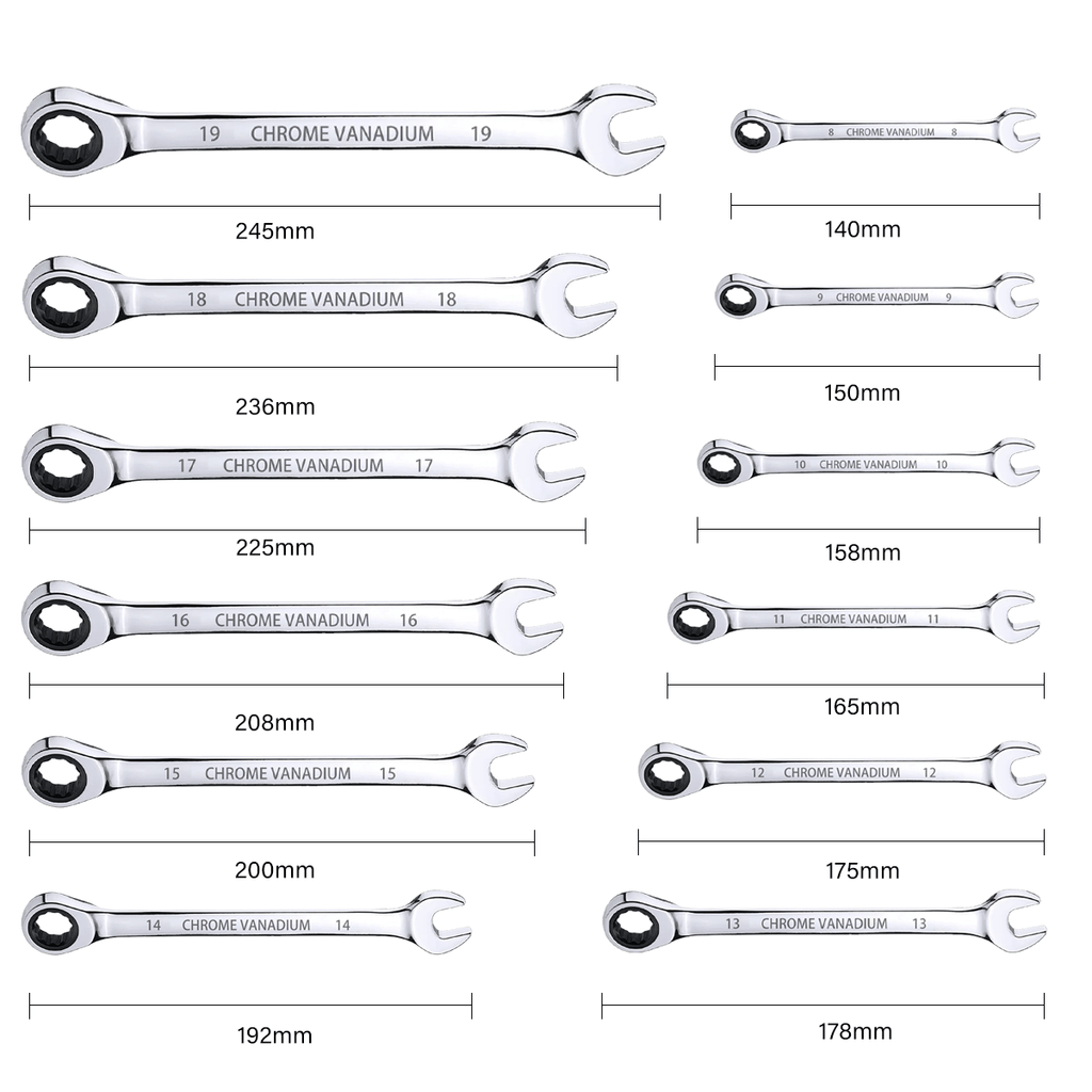 P 72 Tooth Durable Metal Ratchet Spanner with 8Mm, 19Mm - product gallery image 2