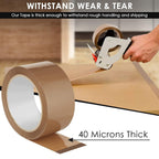 Packaging Tape with 48mm, 66m, 20 Rolls, AS SHOWN, Brown Rolls 66m Strong Adhesive Heavy - product gallery image 2