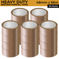 Packaging Tape with 48mm, 66m, 20 Rolls, AS SHOWN, Brown Rolls 66m Strong Adhesive Heavy