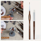 Paint Brush Set with Wood, Miniature Cloth Roll Detail Dry Kit - product gallery image 5