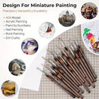 Paint Brush Set with Wood, Miniature Cloth Roll Detail Dry Kit - product gallery image 6