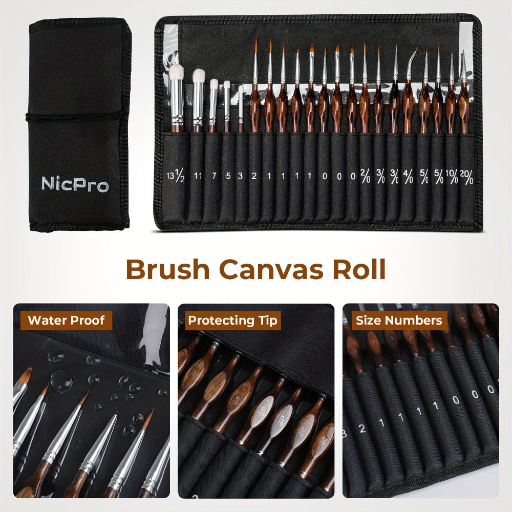 Paint Brush Set with Wood, Miniature Cloth Roll Detail Dry Kit - product gallery image 7