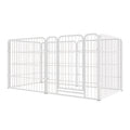 Panels Dog Pen with Metal, Pet Puppy Playpen Metal Exercise Play - White option