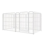 Panels Dog Pen with Metal, Pet Puppy Playpen Metal Exercise Play - White option