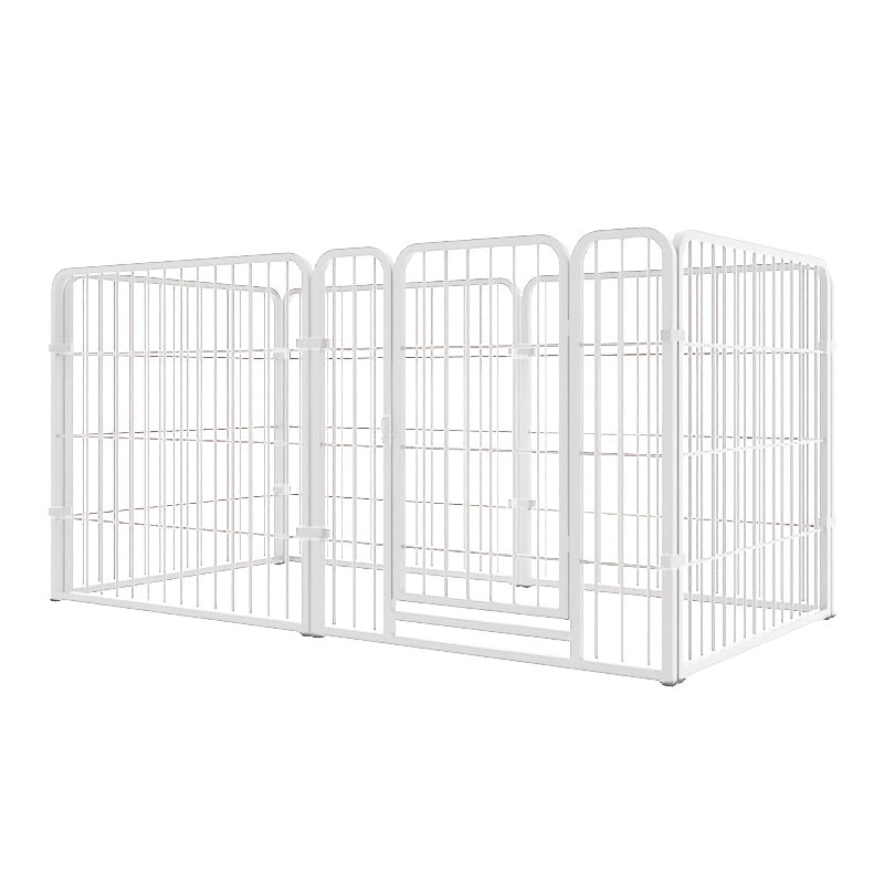 Panels Dog Pen with Metal, Pet Puppy Playpen Metal Exercise Play - White option