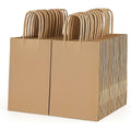 Paper Gift Bag with Plastic, 100 Pack, Kraft Bags Handles Thick Brown, Black - Brown option