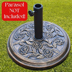 Parasol Base with 9kg, 32mm, 1, Round Bronze Cast Iron Effect Umbrella - product gallery image 7
