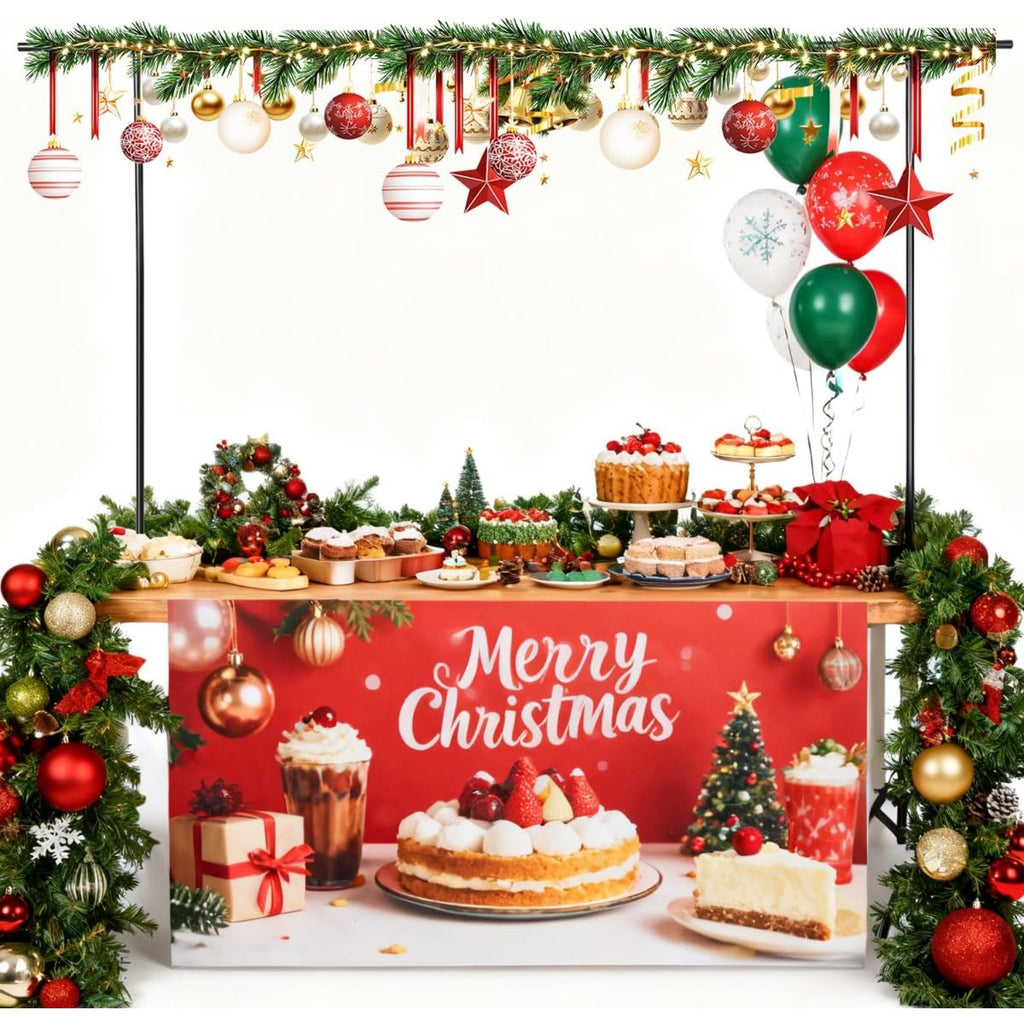 Party Arch Stand with Metal, Balloon Adjustable Metal Table Backdrop Frame - Black option
