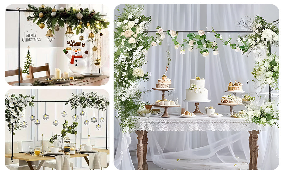 Party Arch Stand with Metal, Balloon Adjustable Metal Table Backdrop Frame - product gallery image 8