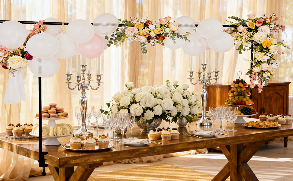 Party Arch Stand with Metal, Balloon Adjustable Metal Table Backdrop Frame - product gallery image 9