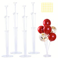 Party Decoration with Plastic, 4 Sets, Clear Plastic Balloon Stands 4-Pack Reusable - 4 Sets option