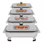 pcs Buffet Dish Tray Food Plate Server with Stainless Steel, 4pcs - product gallery image 3