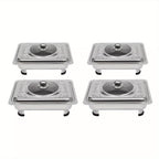 pcs Buffet Dish Tray Food Plate Server with Stainless Steel, 4pcs - product gallery image 4