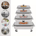 pcs Buffet Dish Tray Food Plate Server with Stainless Steel, 4pcs