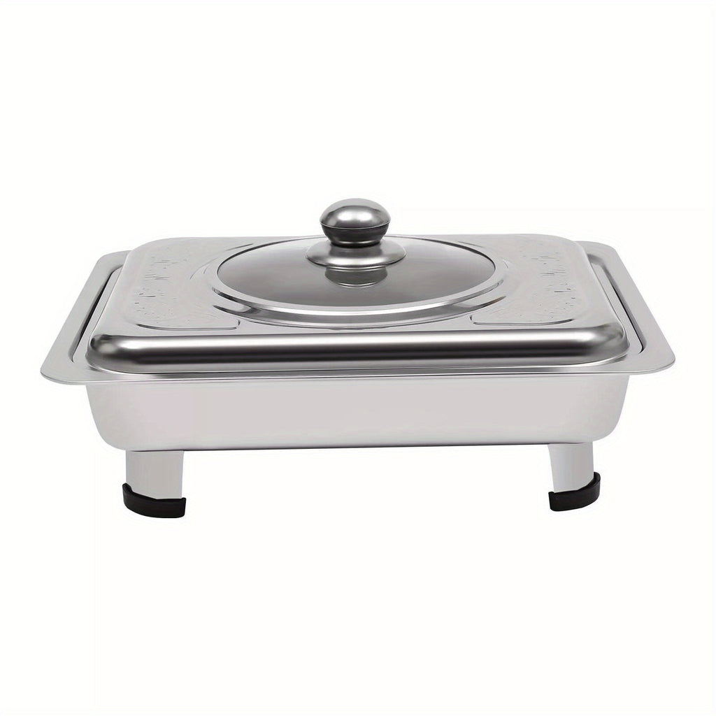 pcs Buffet Dish Tray Food Plate Server with Stainless Steel, 4pcs, Glass - product gallery image 4
