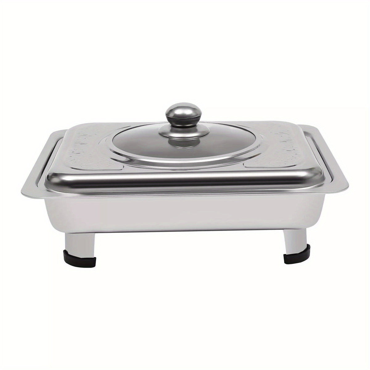 pcs Buffet Dish Tray Food Plate Server with Stainless Steel, 4pcs, Glass - product gallery image 4