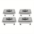 pcs Buffet Dish Tray Food Plate Server with Stainless Steel, 4pcs, Glass - product gallery image 5