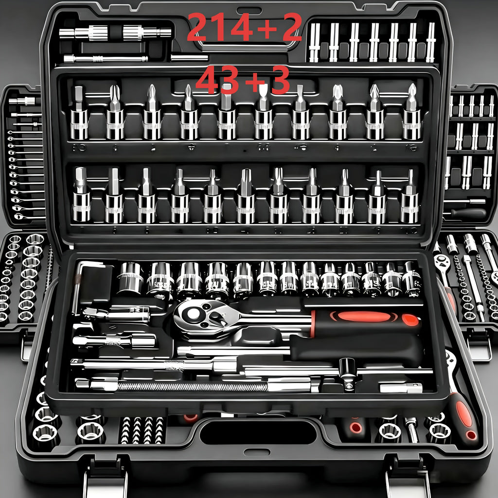 pcs Heavy-Duty Socket Wrench & with 2pcs, 43+3/214+2pcs Heavy-Duty Tool Quick-Release