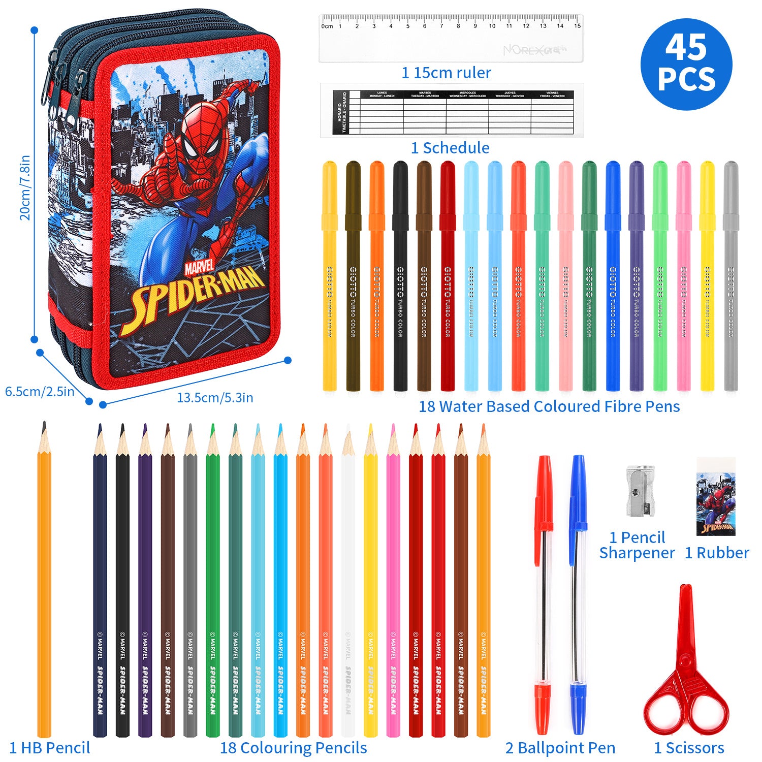 Pencil Cases & Stationery Set with 5cm, Spiderman for travel - product gallery image 2