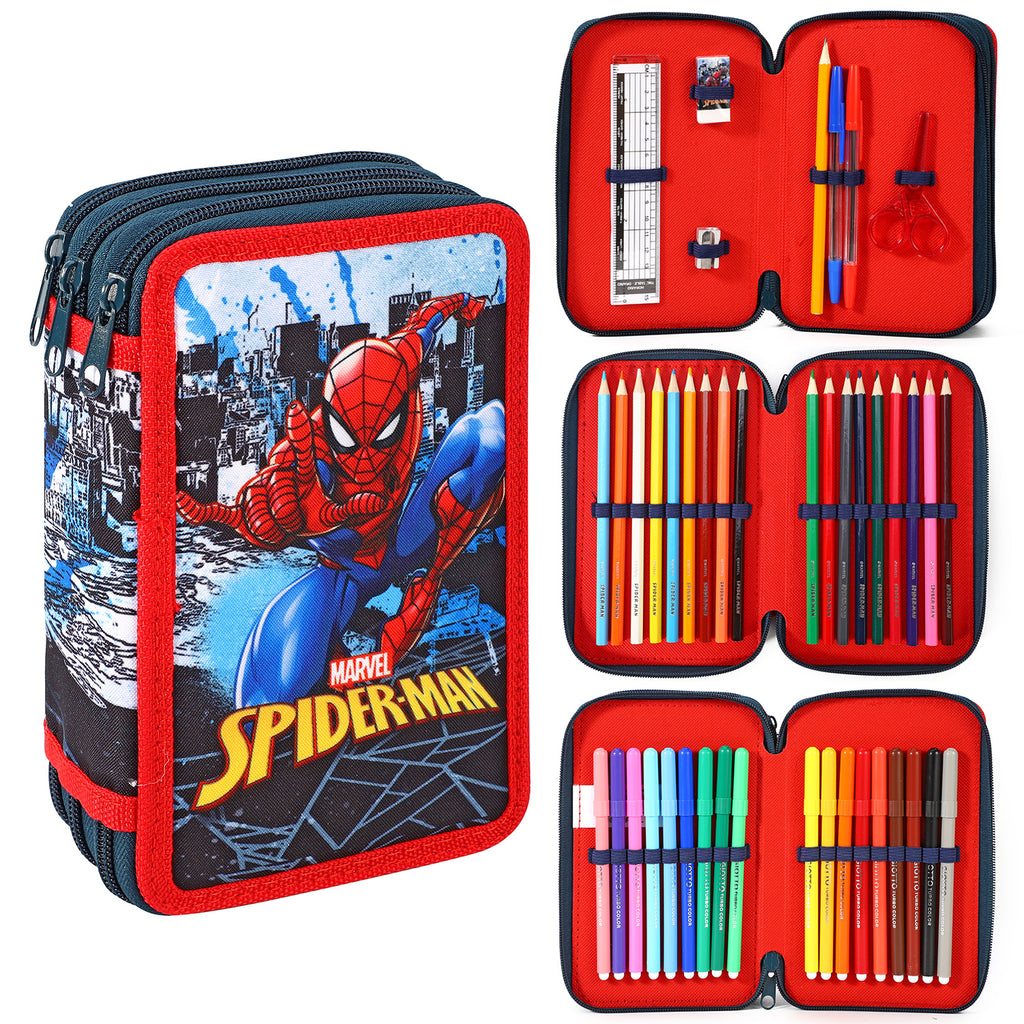 Pencil Cases & Stationery Set with 5cm, Spiderman for travel