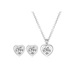 Pendant Necklace Austrian Crystal Heart Earrings Women with Metal - product gallery image 2